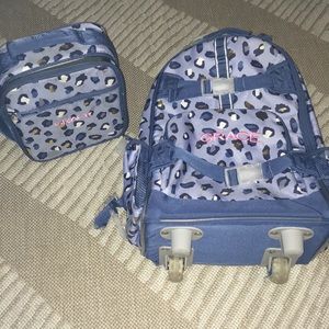 customized rolling backpack w/ matching lunchbox